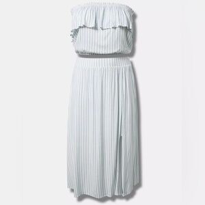 torrid Pale Blue & White Striped Maxi Dress
